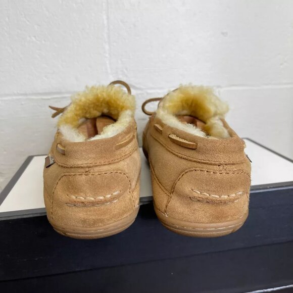 L.L. Bean Wicked Good Moccasins Brown Suede Shearling Slip On Men's Size 10 US - Picture 6 of 10